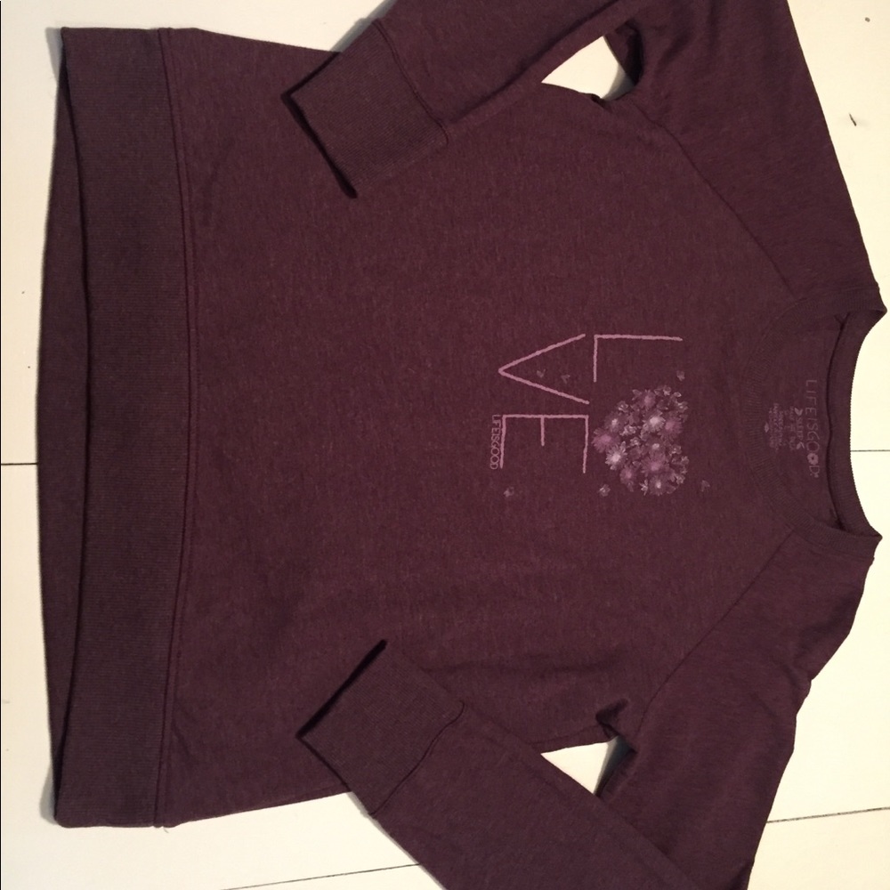 Life is Good Women’s Large Sweater sleep Purple